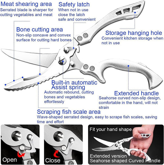 💐50% OFF ! Ultra-Blade Multi Sharp Shears – Effortless Meat & Herb Cutting 🍗🥬【Limited Offer】