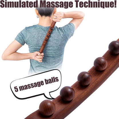 Wooden lymphatic massage stick