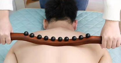 Wooden lymphatic massage stick