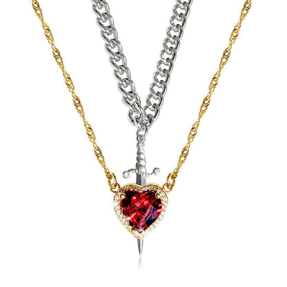 🔥New Year Hot Sale🔥Heart & Sword Couples Necklace