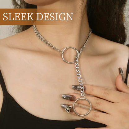 Women's Heart O-Ring Slip Chain Necklace