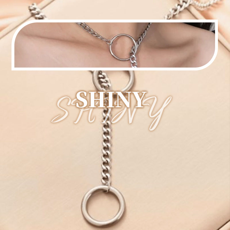 Women's Heart O-Ring Slip Chain Necklace