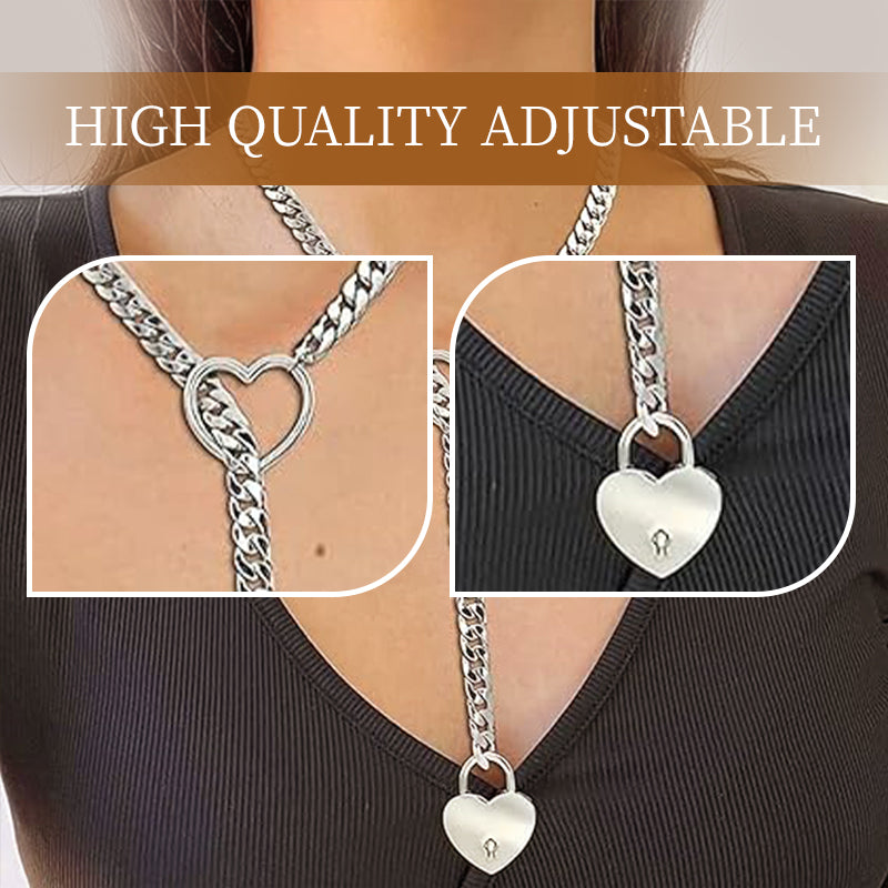 Women's Heart O-Ring Slip Chain Necklace