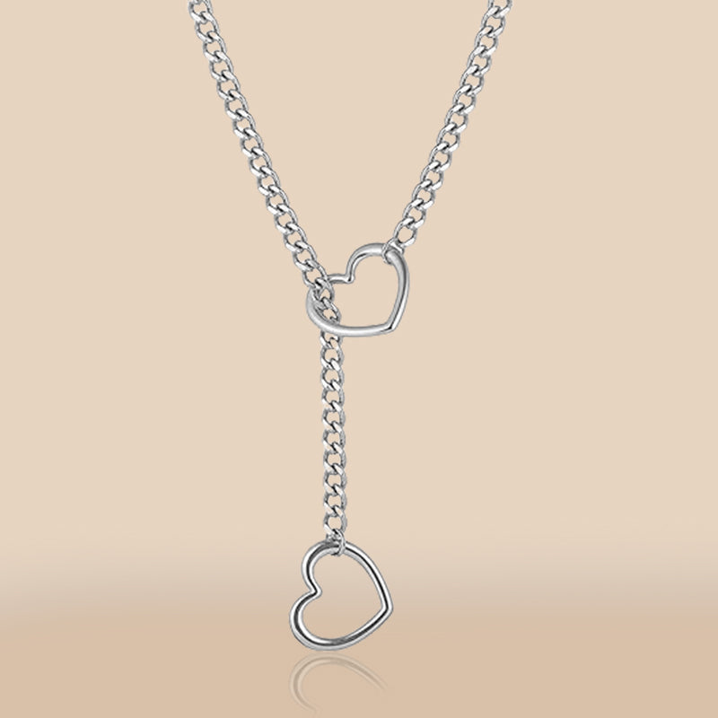 Women's Heart O-Ring Slip Chain Necklace