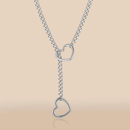 Women's Heart O-Ring Slip Chain Necklace