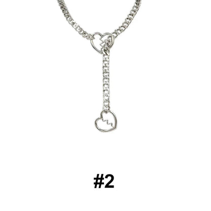 Women's Heart O-Ring Slip Chain Necklace