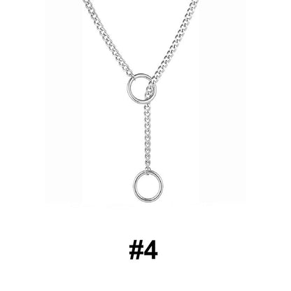 Women's Heart O-Ring Slip Chain Necklace