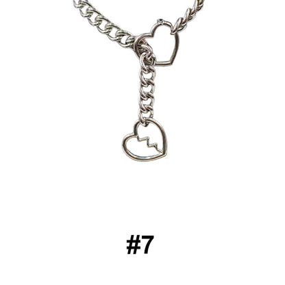 Women's Heart O-Ring Slip Chain Necklace