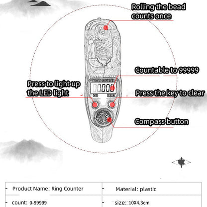 [Creative Gift] Decompression Handheld Rolling Beads Ring LED Electronic Counter