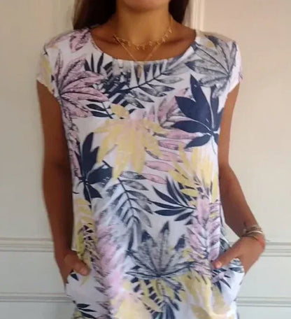 Casual Printed Dress with Pockets