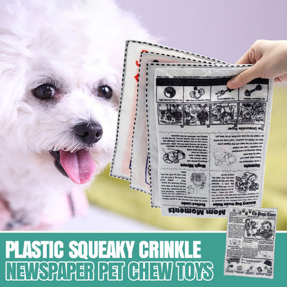 Plastic Squeaky Crinkle Newspaper Pet Chew Toys