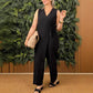 🌸 49% OFF ENDING SOON 🌸 Women's Solid Color Jumpsuit - V-Neck with Tie Waist, Casual Fit & Soft Fabric | Perfect for Brunch, Errands or Coffee Runs | UK Sizes