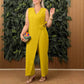 🌸 49% OFF ENDING SOON 🌸 Women's Solid Color Jumpsuit - V-Neck with Tie Waist, Casual Fit & Soft Fabric | Perfect for Brunch, Errands or Coffee Runs | UK Sizes