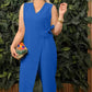 🌸 49% OFF ENDING SOON 🌸 Women's Solid Color Jumpsuit - V-Neck with Tie Waist, Casual Fit & Soft Fabric | Perfect for Brunch, Errands or Coffee Runs | UK Sizes