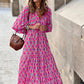 🌸Spring Specials🌸Women's Elegant Puff Sleeve Floral Boho Maxi Dress