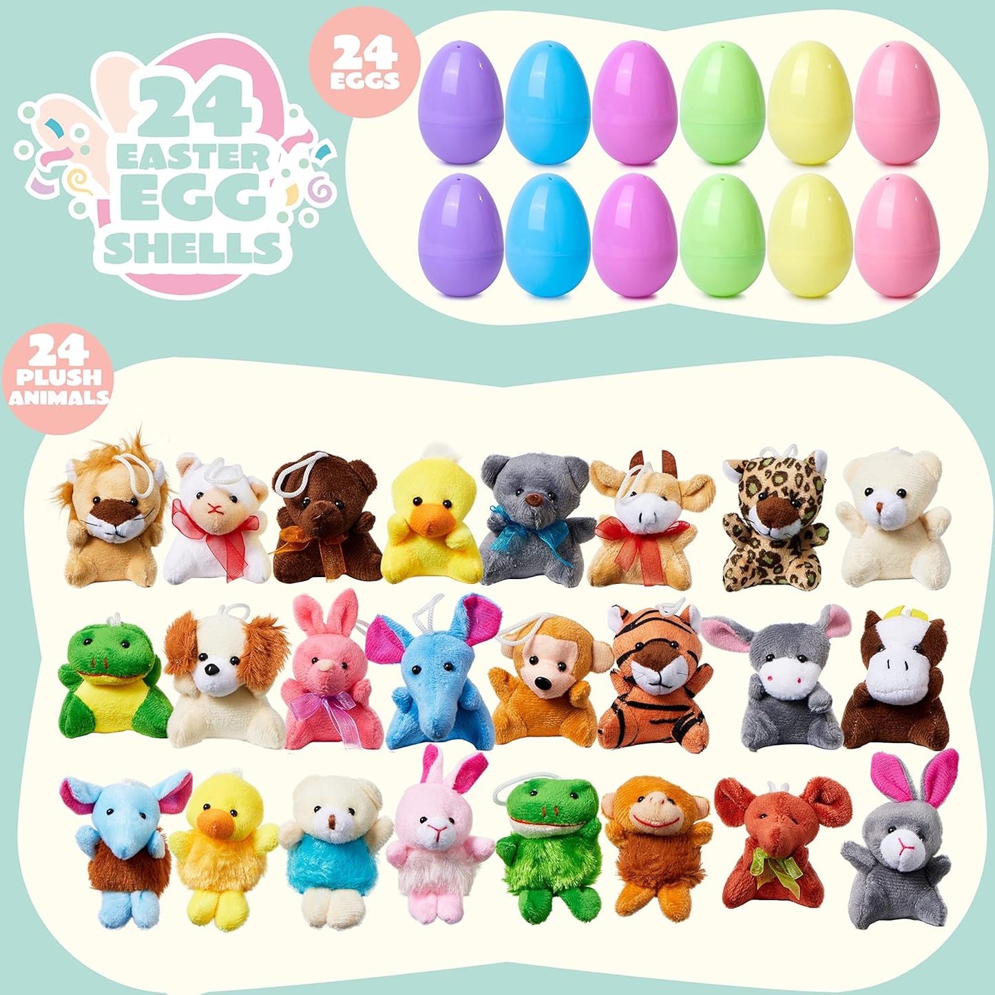 🔥2025 HOT SALE--50% OFF🔥 Prefilled Easter Eggs, Filled with Plush Animal Toys🔥