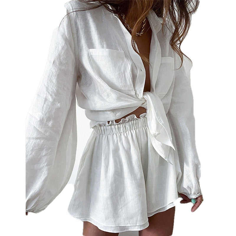 2-Piece Set - Women's Summer Shirt and Shorts