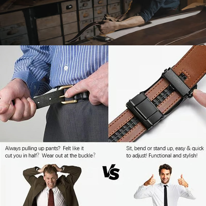 🌸LAST DAY PROMOTION - 50%OFF🌸 Leather Ratchet Belt With Adjustable Buckle