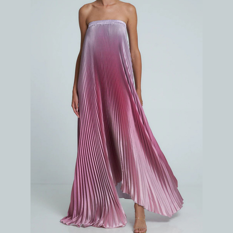 🌸Spring Specials💐 Ombre Strapless Pleated Evening Dress