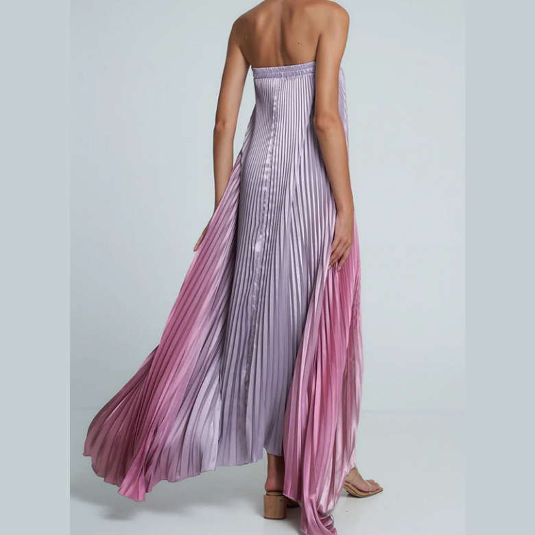 🌸Spring Specials💐 Ombre Strapless Pleated Evening Dress