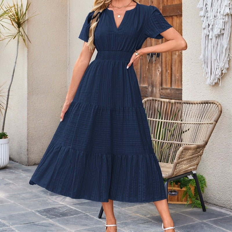 🔥Hot Sale 50% OFF👗Women's Casual Summer Short-Sleeve V-Neck Long Dresses