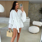 💞Luxurious and refreshing😍Women's Solid Color Loose Mini Dress
