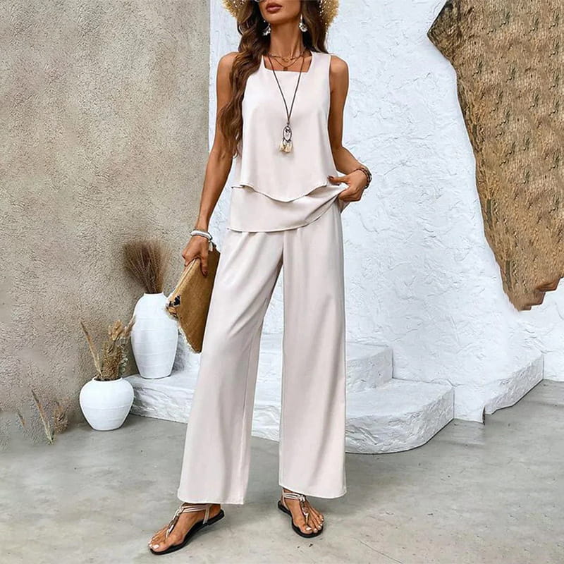 🌺Mother's Day Hot Sale 50% OFF🌺Women’s Trendy Print 2 Piece Outfits Sleeveless Top & Pants✨