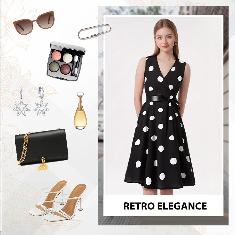 Women’s Vintage Polka Dot Swing Dress