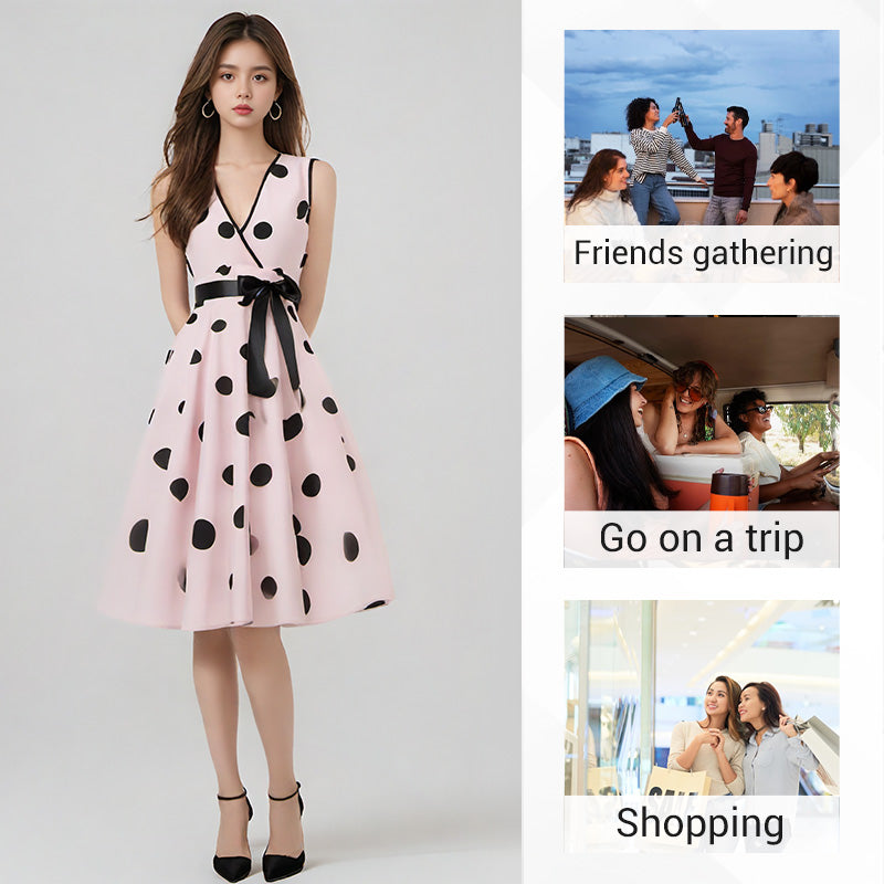 Women’s Vintage Polka Dot Swing Dress