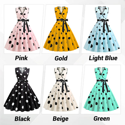 Women’s Vintage Polka Dot Swing Dress