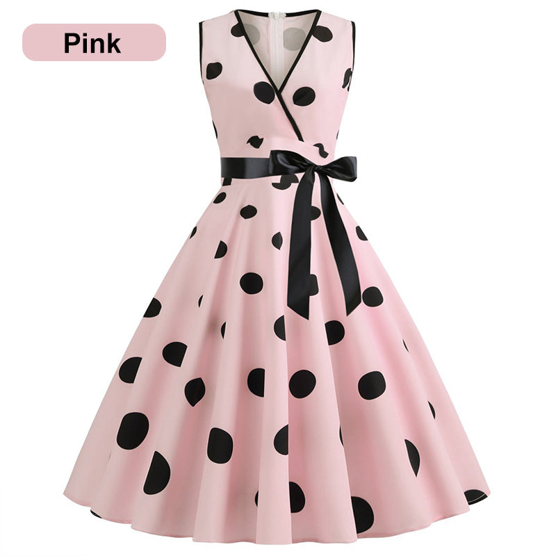 Women’s Vintage Polka Dot Swing Dress