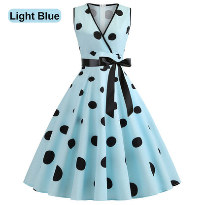 Women’s Vintage Polka Dot Swing Dress