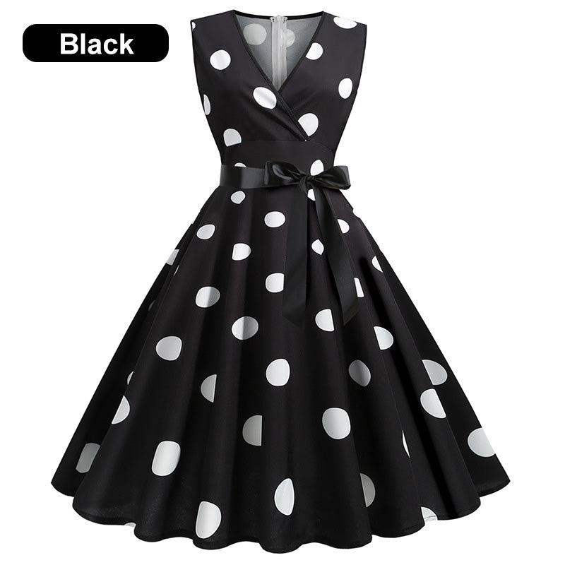 Women’s Vintage Polka Dot Swing Dress