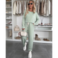 🌸Spring Specials🌸Solid Color Round Neck Top & Loose Pants 2-PCS Set
