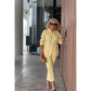 Women's Loose Shirt & Solid Color Pants 2-PCS Set