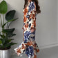 Women's Printed Button Dress with Belt