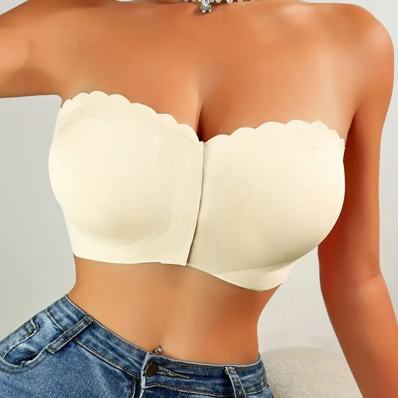 🔥BUY 1 GET 1 FREE (2PCS)🔥 Seamless Front Closure Strapless Bandeau Bra – Comfort & Support All Day! 💖