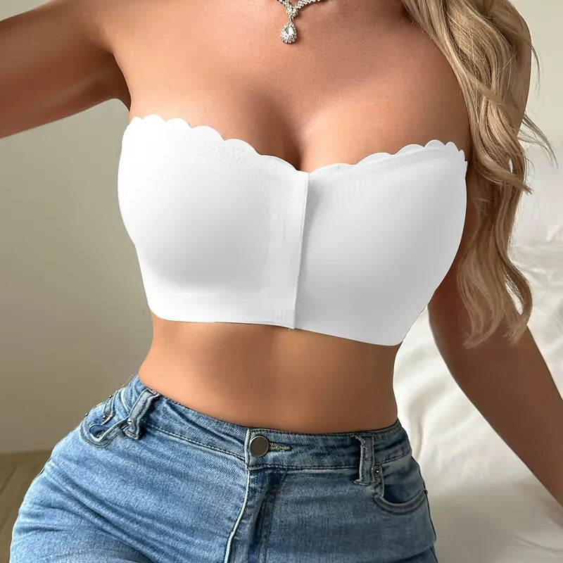 🔥BUY 1 GET 1 FREE (2PCS)🔥 Seamless Front Closure Strapless Bandeau Bra – Comfort & Support All Day! 💖