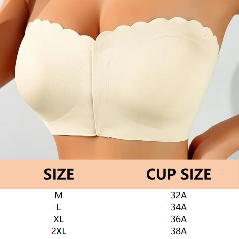 🔥BUY 1 GET 1 FREE (2PCS)🔥 Seamless Front Closure Strapless Bandeau Bra – Comfort & Support All Day! 💖