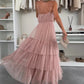 💖Limited Sale 50% OFF💖Women’s Elegant Spaghetti Strap Tiered Tulle Maxi Dress