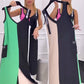 🌸Spring Specials💐 V-Neck Color Blocked Sleeveless Knit Dress