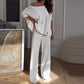 Women’s Casual One Shoulder Top & Pants Two-Piece Set