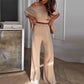 Women’s Casual One Shoulder Top & Pants Two-Piece Set