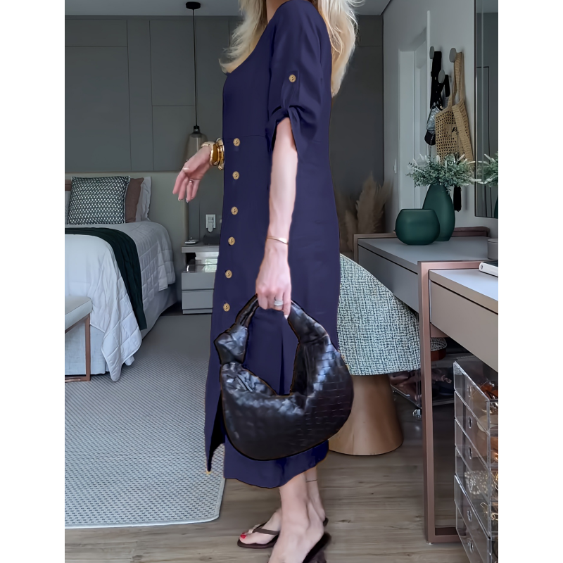 ⏳ Limited Time Hot Sale 50% OFF ✨Women's Button-Down Side Slit Maxi Dress