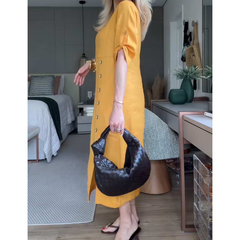 ⏳ Limited Time Hot Sale 50% OFF ✨Women's Button-Down Side Slit Maxi Dress