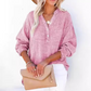💖Limited Sale 60% OFF💖Women’s Casual Gauze Button Neck Long Sleeve Blouse