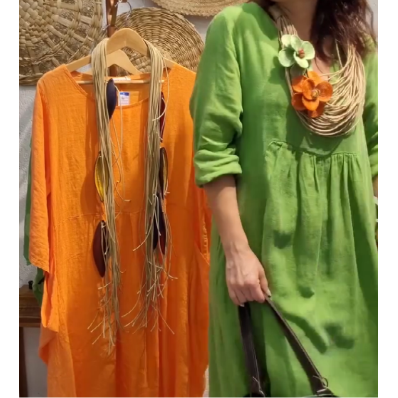 💖Limited Sale 50% OFF💖Women's Casual Boho Style Long-Sleeve Linen Dress