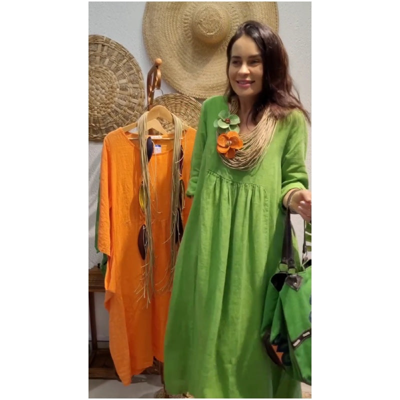 💖Limited Sale 50% OFF💖Women's Casual Boho Style Long-Sleeve Linen Dress