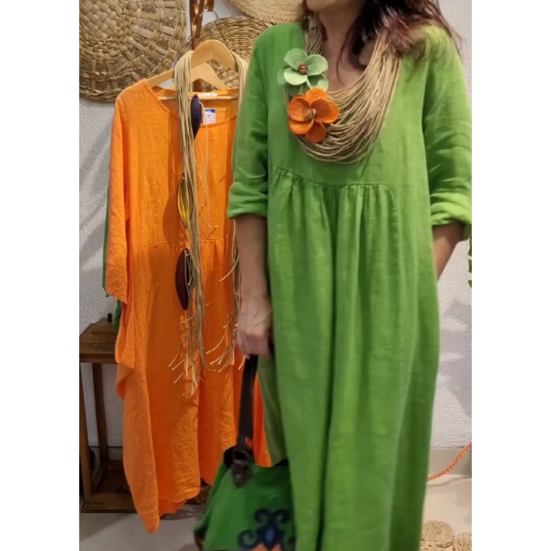 💖Limited Sale 50% OFF💖Women's Casual Boho Style Long-Sleeve Linen Dress