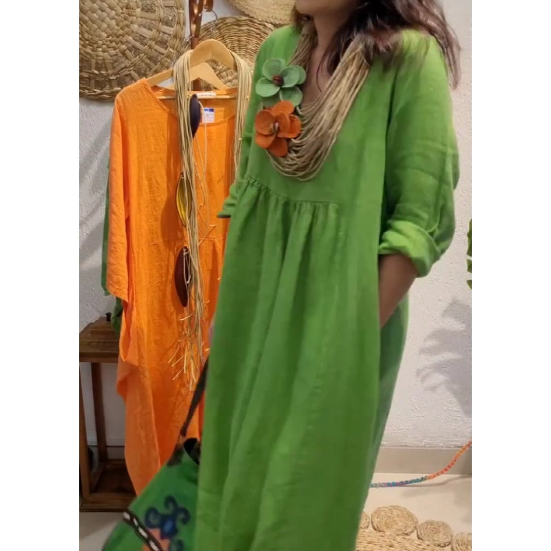 💖Limited Sale 50% OFF💖Women's Casual Boho Style Long-Sleeve Linen Dress